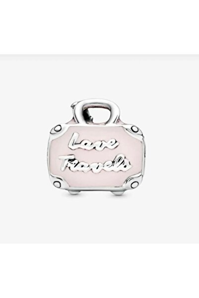 Lines Bijuteri Pembe Valiz Charm s925 Ayar Gümüş