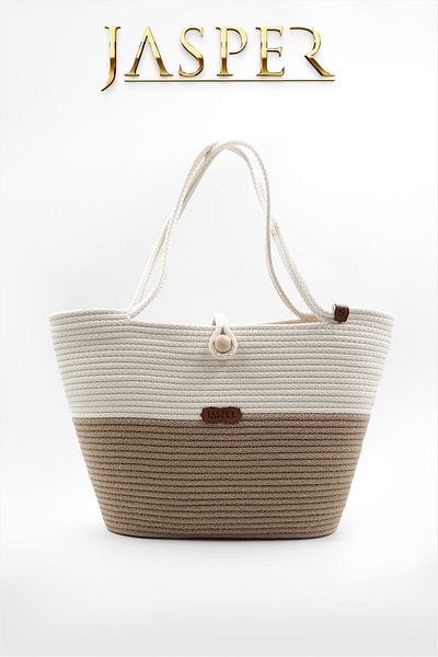 JASPER Beige Jute Rope - Multi-Purpose Travel, Picnic and Beach Bag
