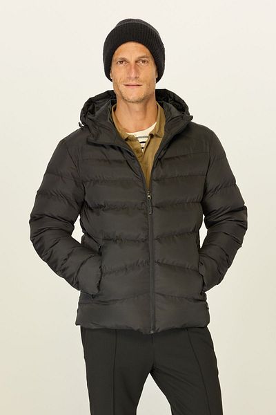 D1fference Men's Khaki Thick Lined Hooded Windproof Puffer Winter Jacket