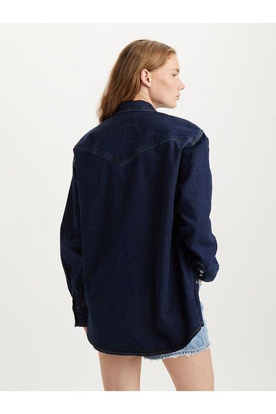 Levi's Dorsey XL - Дамска тъмносиня риза в уестърн стил с класическа яка