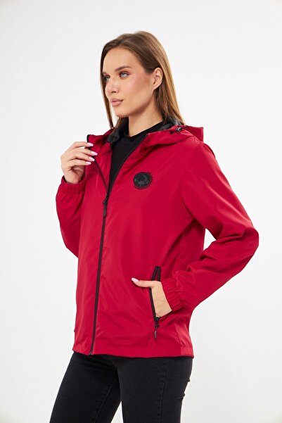 D1fference Női bélelt vízálló kapucnis esőkabát zsebekkel - széldzseki dzseki