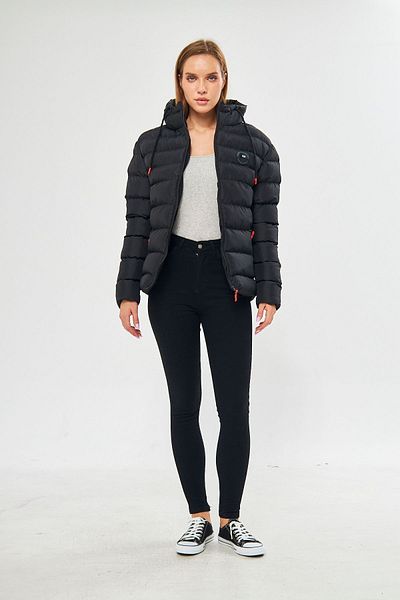 D1fference Gefütterte, winddichte Daunenjacke mit Kapuze für Damen