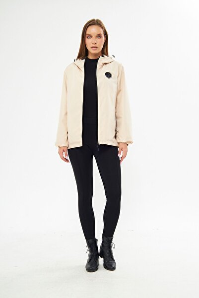 D1fference Női bélelt vízálló kapucnis esőkabát zsebekkel - széldzseki dzseki