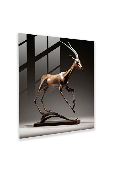 PaintedAnarchy Wildlife Glass Painting, Movable Elegant Gazelle, Wildlife, Ga...