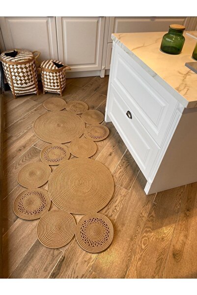 Halımax Milda 67 Hasırlı El Örgüsü Çift Taraflı Jüt Kilim Hav Toz Vermez Jüt Halı