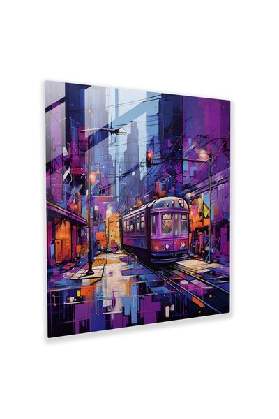 PaintedAnarchy Urban Purple Graffiti Glass Print - Purple, Purple, Urban, Wal...
