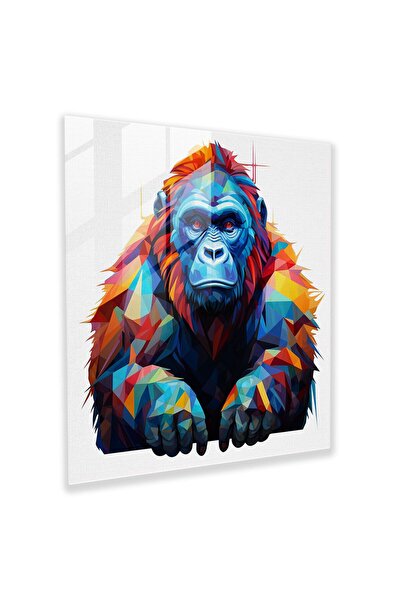 PaintedAnarchy Gorilla Glass Painting, Geometric Art Piece, Gorilla, Glass Pa...