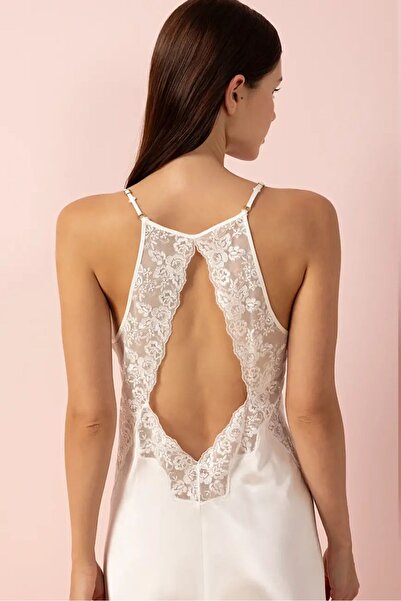 AYYILDIZ 3803 Ecru Nightgown Dressing Gown Set