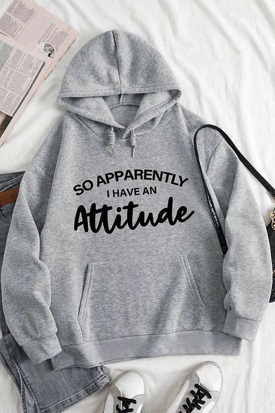 uyguntarz Oversize mikina Attitude s potiskem
