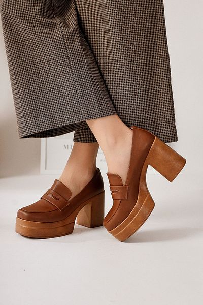 Limoya Candace Brown, Bitter Brown Heeled Platform Women's Shoes