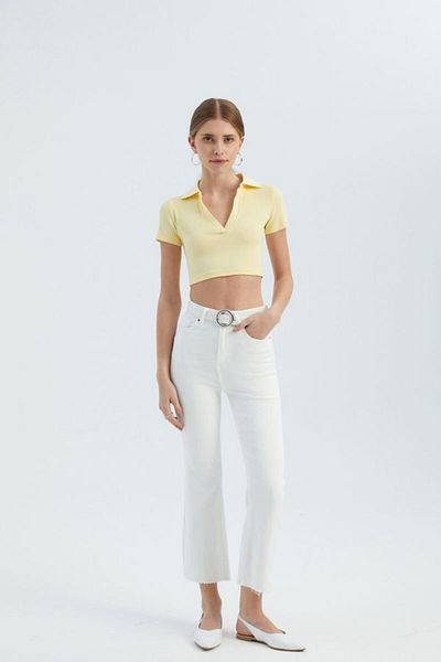 Hiccup Polo Crop Top - V λαιμόκοψη