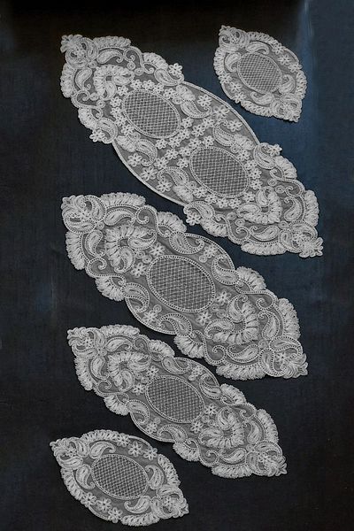 Çt Çeyizci Tekstil Gray 5 Piece French Lace Lounge Set
