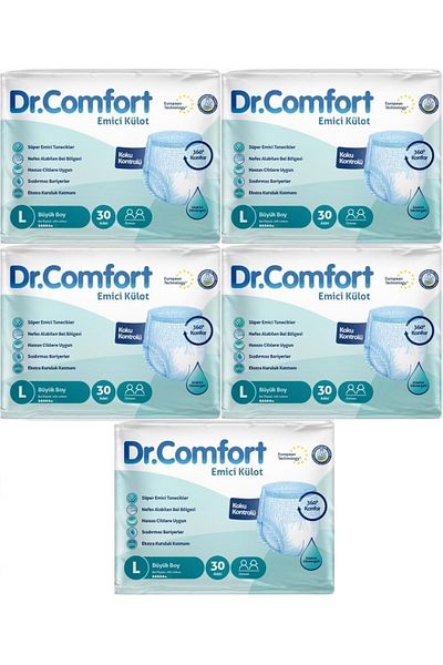 Dr.Comfort Adult Absorbent Diaper Panties - L Large 150 Pieces (5Pk*30)