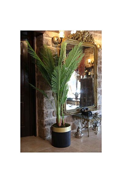 DDPEST B.DDS-501 Siyah Metal Saksılı Yapay Ağaç Yapay Çiçek Büyük Boy Salon Ç...