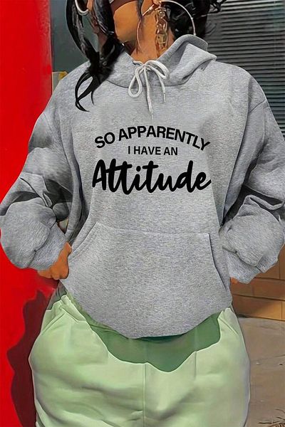 uyguntarz Oversize mikina Attitude s potiskem