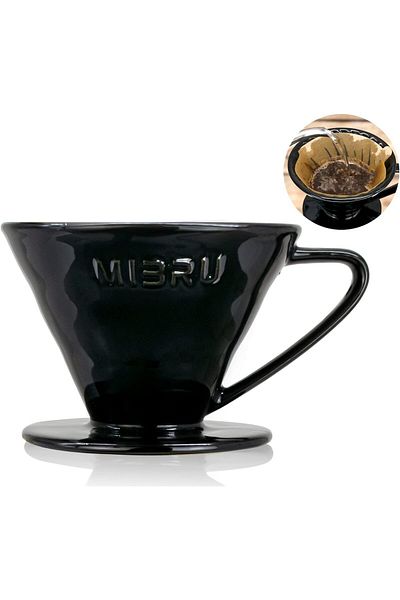 MIBRU Coffee ceramic dripper v02 1-4 cups black