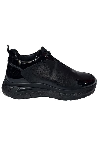 MARCOMEN Genuine Leather Patent Leather Pieced Men's Casual Shoes - Lace-Up, Foam Sole 20339