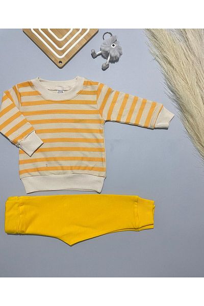 MGO KİDS Baby Boy Stripe Printed 100% Cotton Combed 2 String 2 Pack, Set