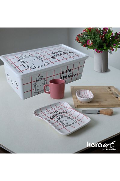 Keramika Single Person Ceramic Breakfast Set - Storage Box