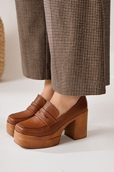 Limoya Candace Kahve, Acı Kahve Rengi Topuklu Platformlu Kadın Ayakkabı