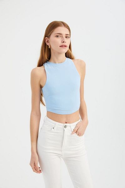 Hiccup Crop Top cu bretele decoltate la spate