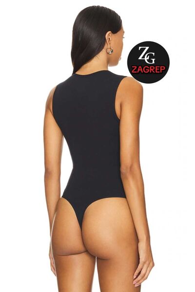 Zagrep Women's Black Zero Sleeve Silk Jersey Non-See-Through Body