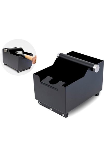 MIBRU Coffee espresso knockbox and tamping base stainless steel black 20x17x15cm