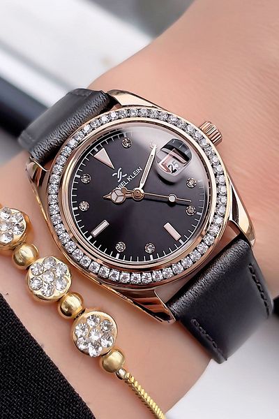 Daniel Klein 3 Atm Waterproof Smoked Women's Wristwatch and Bracelet Set - Small Case Dkby2025C3