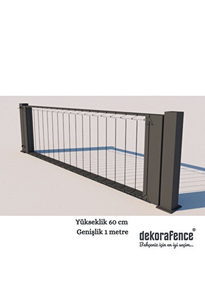 dekorafence Kanatlı Hazır Panel Çit Kapı Antrasit Yükseklik 60 Cm Genişlik 1 ...
