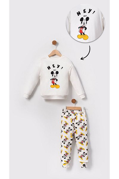 Bubito Hei Bbt Mickey Mouse imprimat Baby&Child Set de jos și de sus-alb