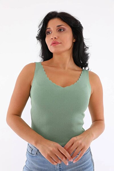 HayalGecesi Femei cu bretele decolteu scară tricotaje subțiri bluză de vară