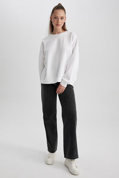 DeFacto Hanorac gros oversize cu decolteu crew - A4177ax23wn