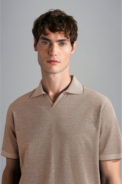 PAUL&SHARK MEN'S KNITTED POLOSHIRT C.WCOTTON