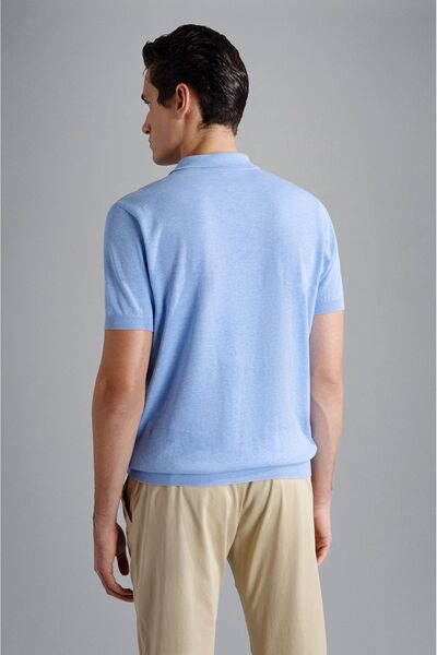PAUL&SHARK MEN'S KNITTED POLOSHIRT C.WCOTTON