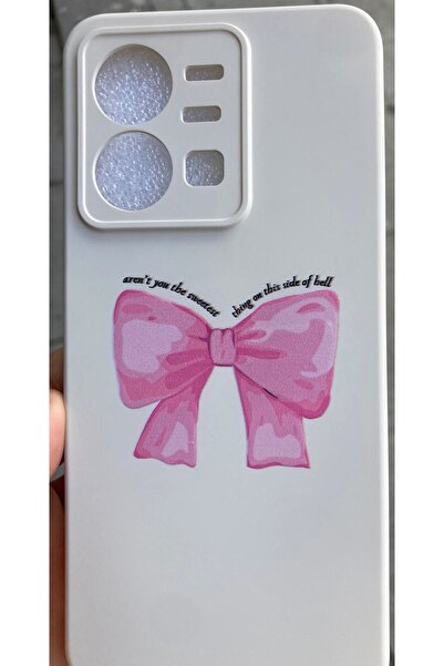 Newon حافظة هاتف Vivo Y35 من السيليكون الفاخر مع شريط فيونكة وردي مطبوع من ال...