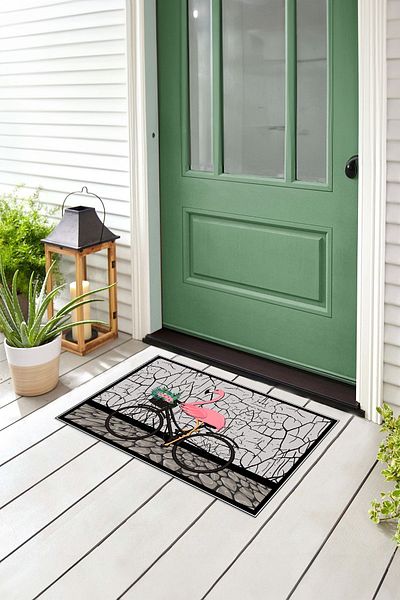 Napoli Home Flamingo Printed Non-Slip Base Erasable Door Mat (40X60Cm),Paspas-08-Pink,