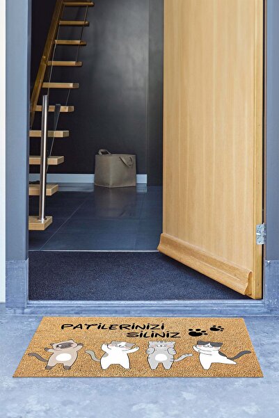 Napoli Home Cat Printed Non-Slip Base Erasable Door Mat (40X60Cm)