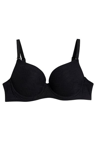 Cansoy Sutien negru cu un singur top cu model din plasă (627)