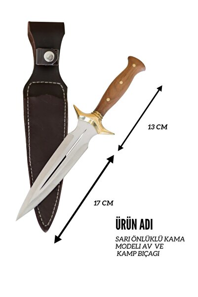 Hisar Mutfakta Kök Ceviz Saplı Çift Ağızlı Hançer Av Ve Kamp Bıçağı