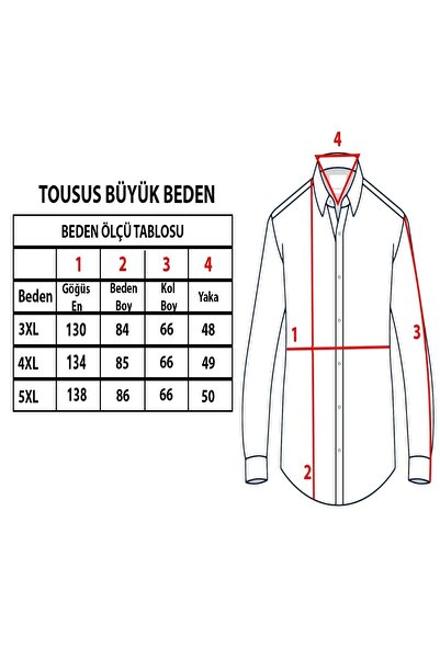 TOUSUS Large Size Red Striped Men's Shirt Btl-6126-tss