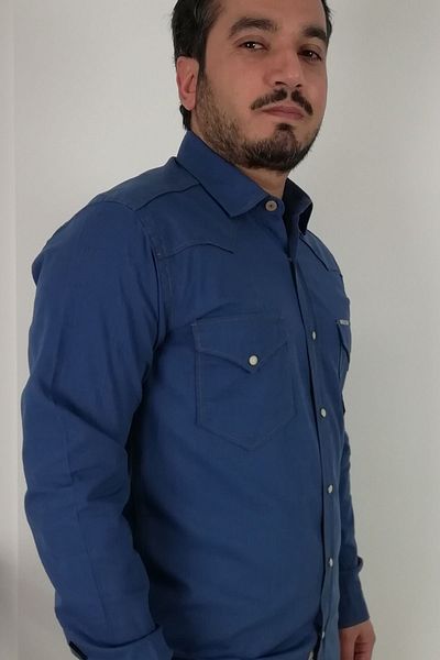 TOUSUS Мъжка риза Slim Fit Western Dobby Indigo Slm-2029-tss