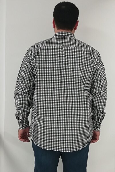 TOUSUS Ανδρικό πουκάμισο μεγάλου μεγέθους καρό μαύρο Btl-6162-tss