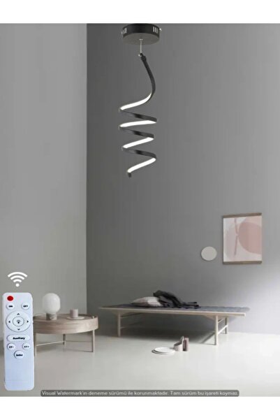 EYSHOP Modern Yay Siyah Model Kumandalı 3 Renk (Beyaz & Sarı & Günışığı) Lüks...