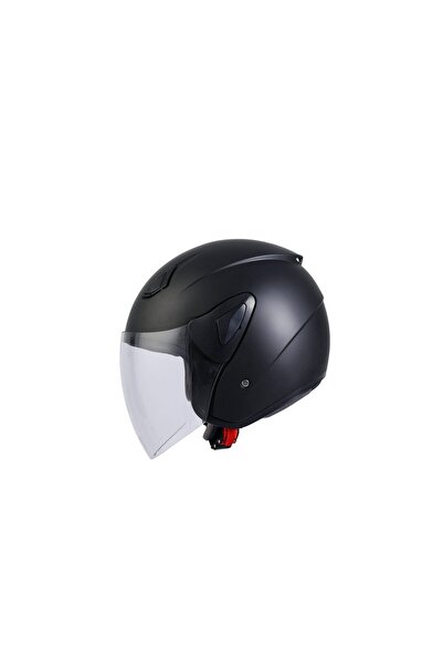 Sway SW 733 Matt Black Yarım Kask seffaf cam