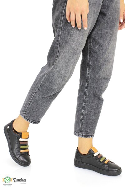 Mammamia Kadın Hakiki Deri Günlük Bağcıksız Spor Tarz Mevsimlik Ortopedik Aya...