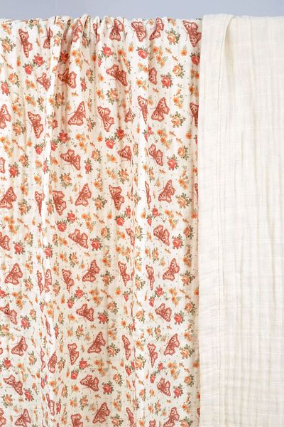 gees 4 Layer Muslin Blanket - 100% Cotton, Organic, Double Sided, Printed - 140X105 cm