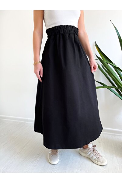 FREYA MODA Denim Skirt - Bell Cut and Elastic Waist