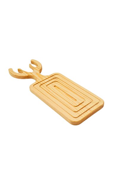 Woodcept. Platou decorativ din lemn cu coarne de cerb și farfurie de servire,...