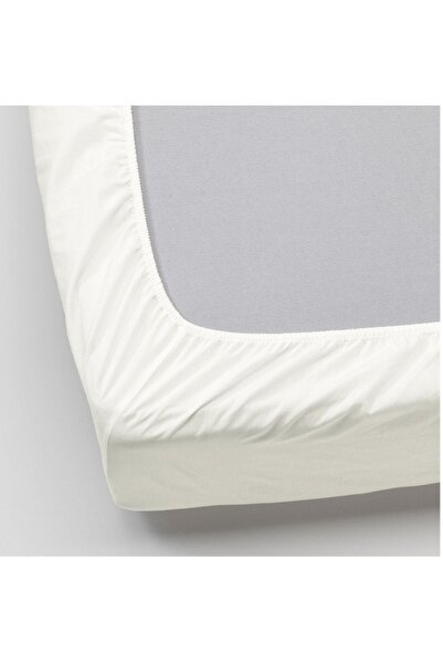 IKEA White Elastic Double Bed Sheet - 160x200 Cm