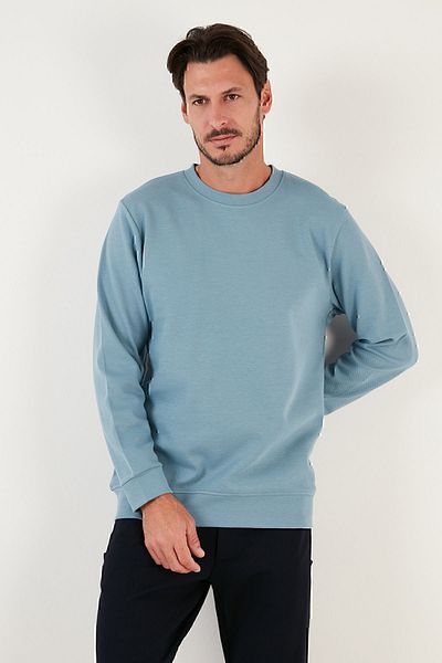 Buratti Βαμβακερό Crew Neck Regular Fit Basic Sweat Ανδρικός ΙΔΡΩΤΗΣ 5905521